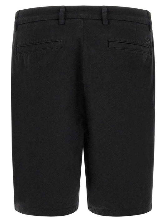 Black Cotton Bermuda Shorts