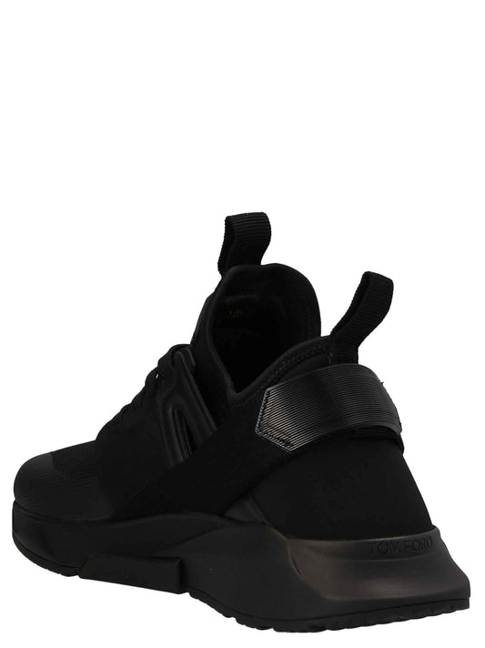 Black Polyethylene Athletic Sneakers