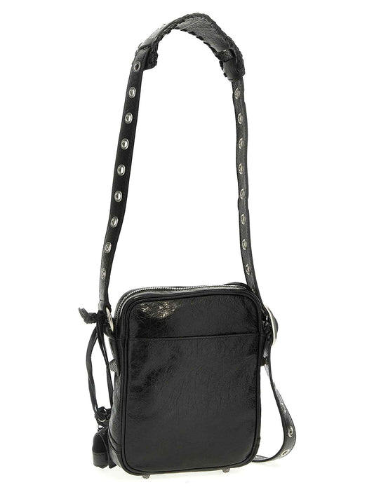 Black Lamb Leather Crossbody Bag