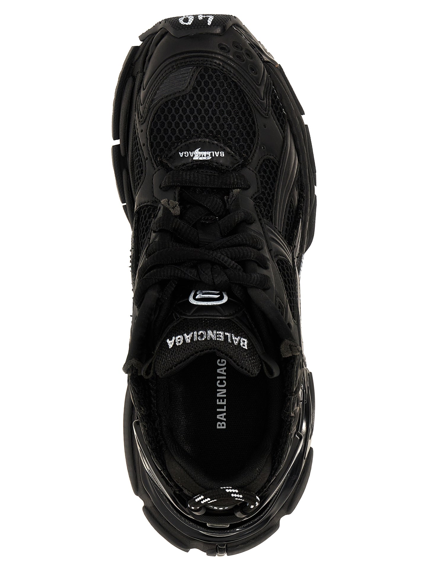 Black Polyester Athletic Sneakers