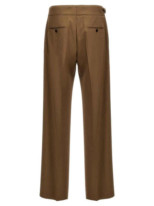 Brown Virgin Wool Dress Pants