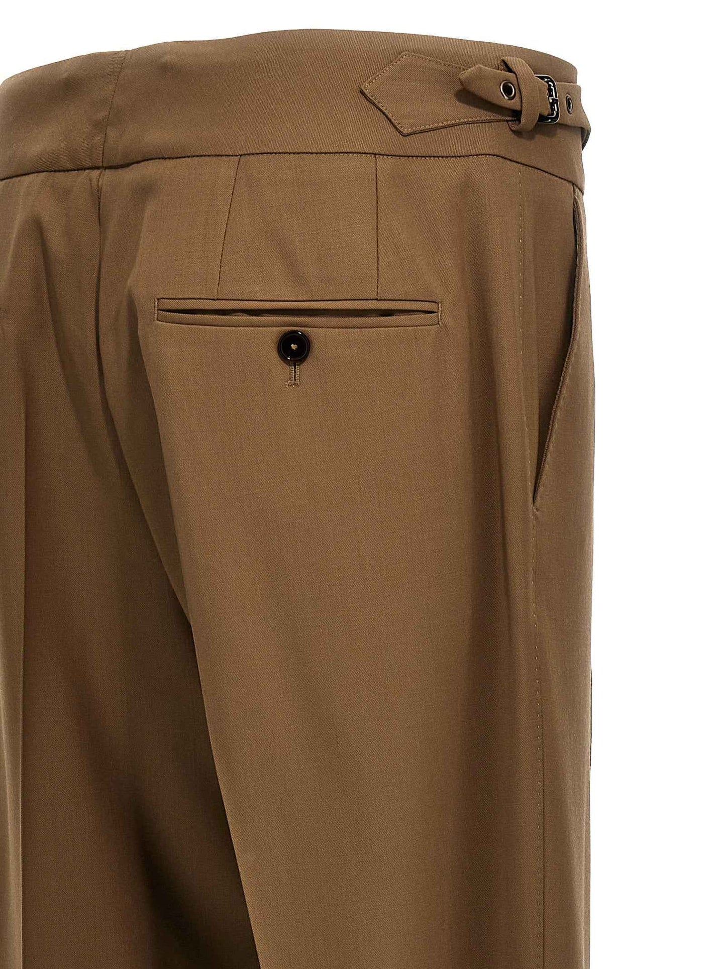 Brown Virgin Wool Dress Pants