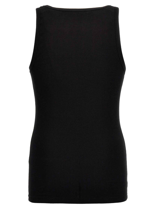Black Cotton Sleeveles T-Shirt
