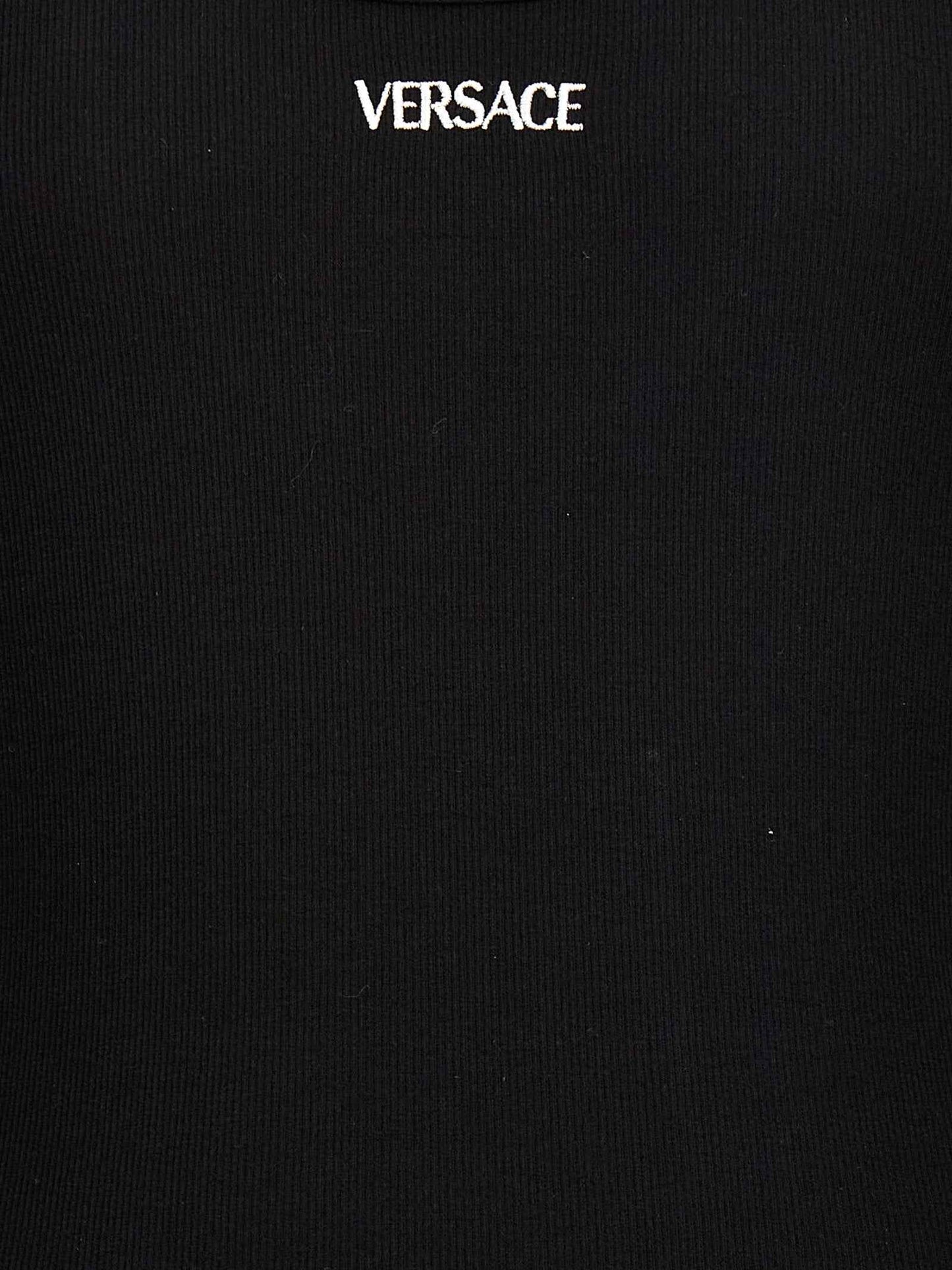 Black Cotton Sleeveles T-Shirt