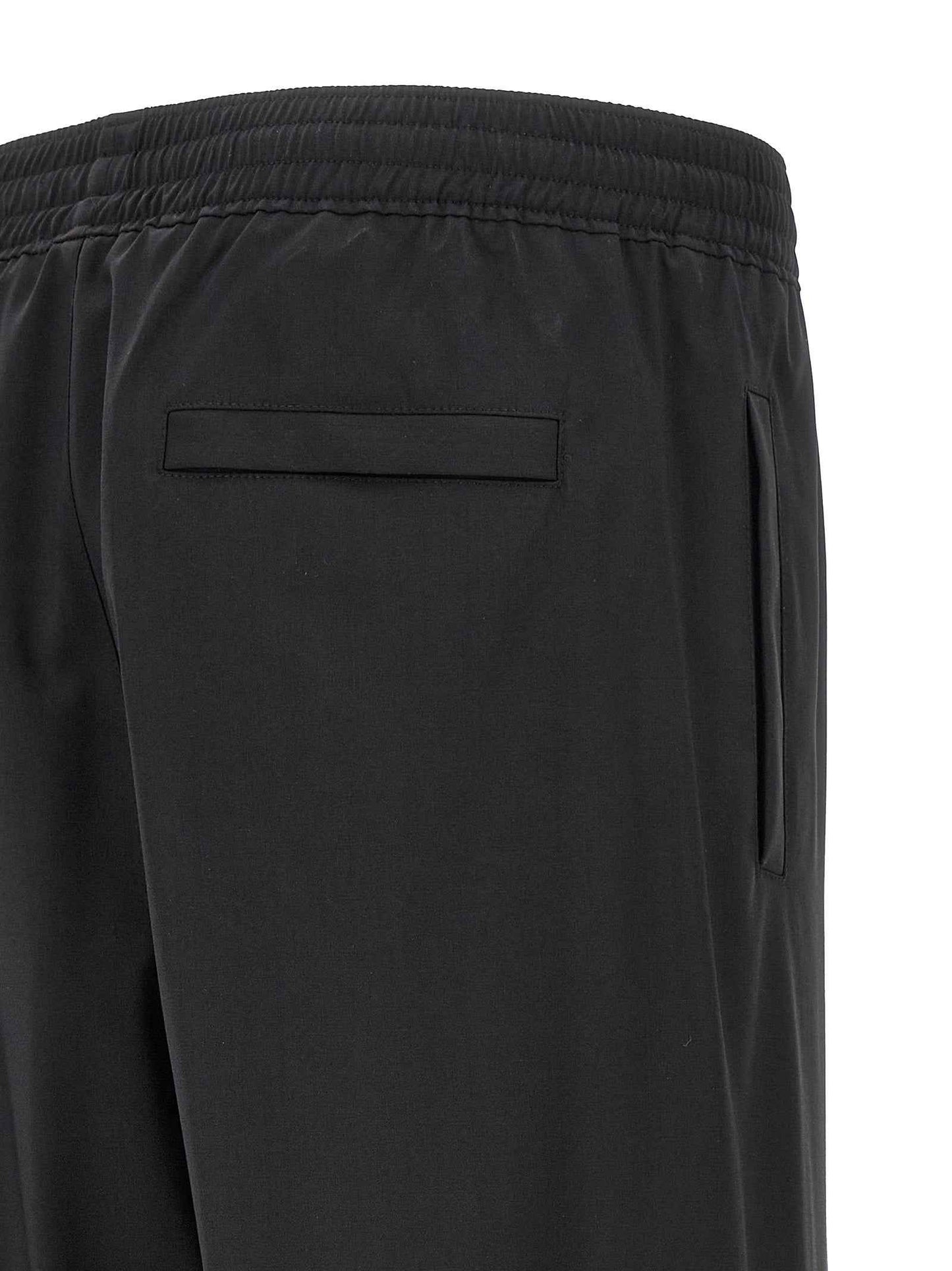 Black Virgin Wool Casual Pants