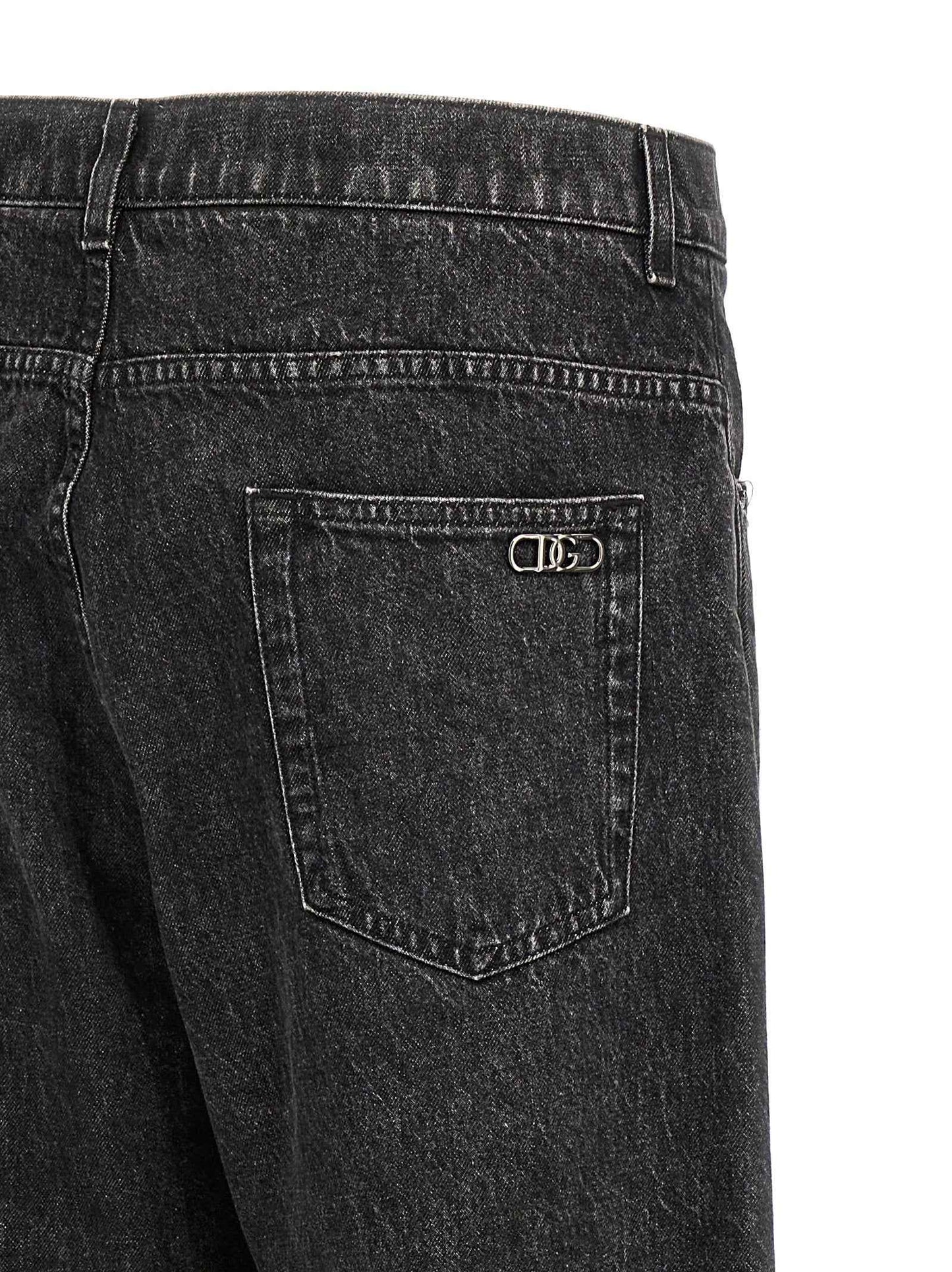 Black Cotton Relaxed Fit Jeans