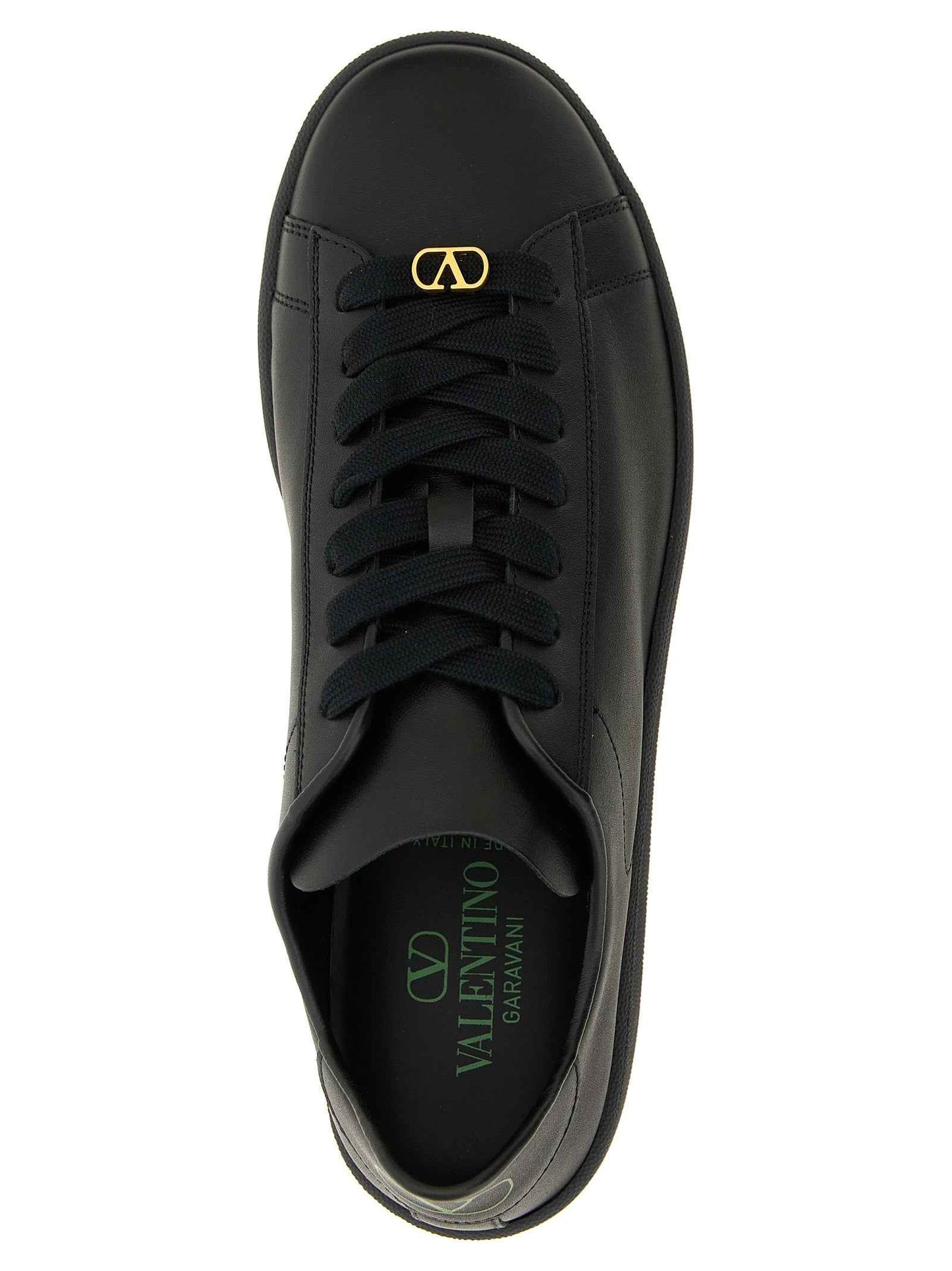 Black Calfskin Low Top Sneakers