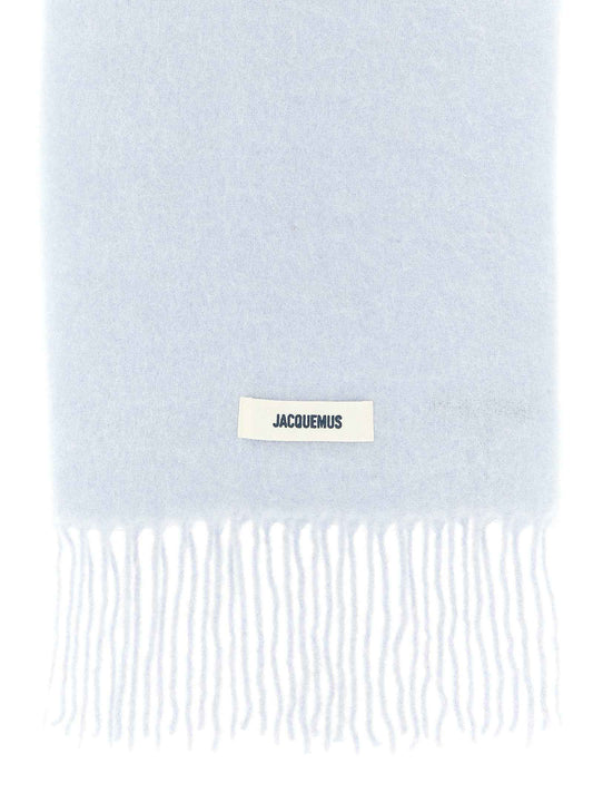 Blue Alpaca Leather Scarf