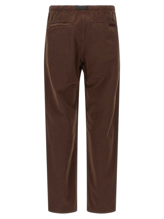 Brown Cotton Casual Pants