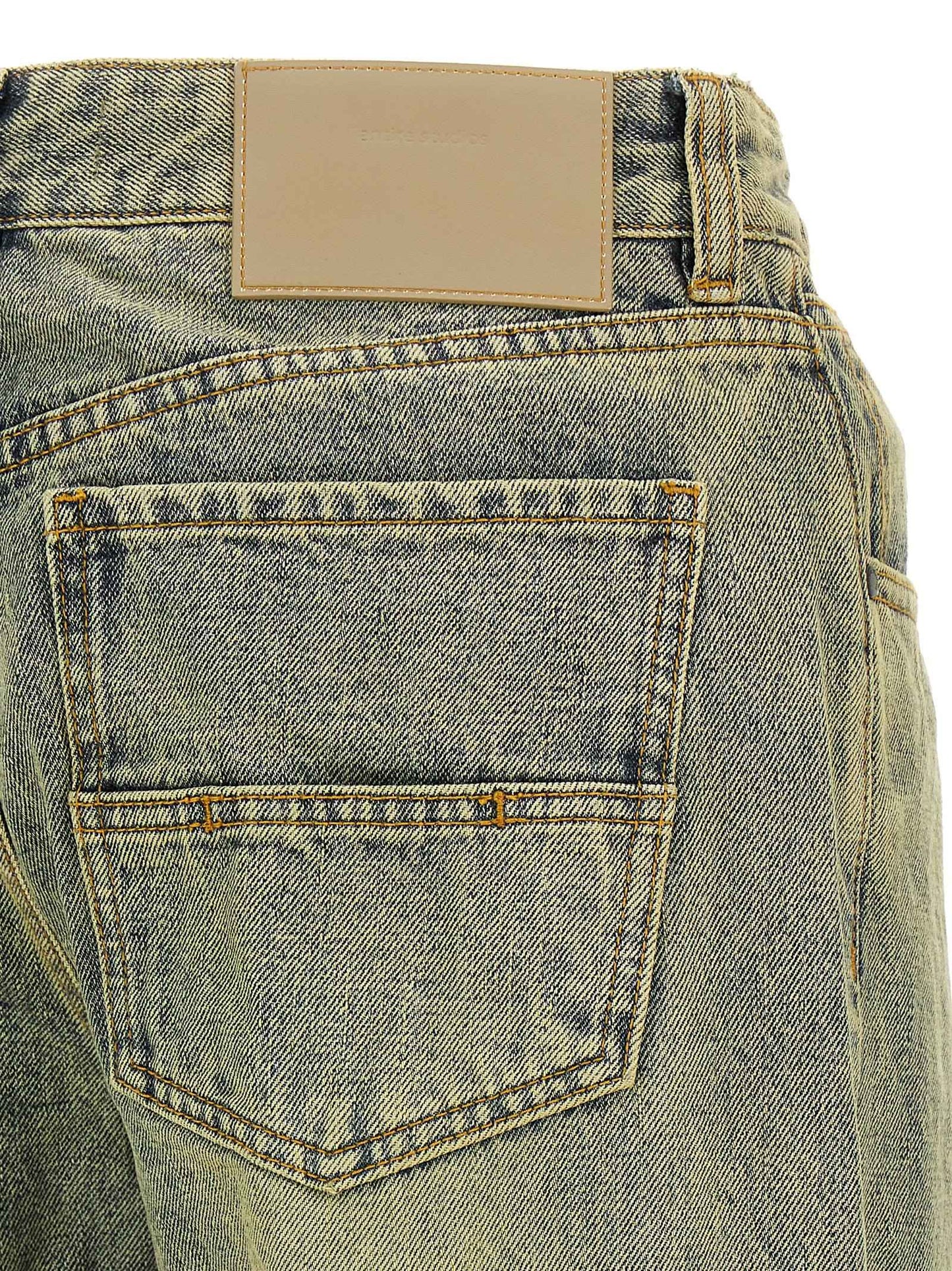Bicolor Cotton Straight-Leg Jeans