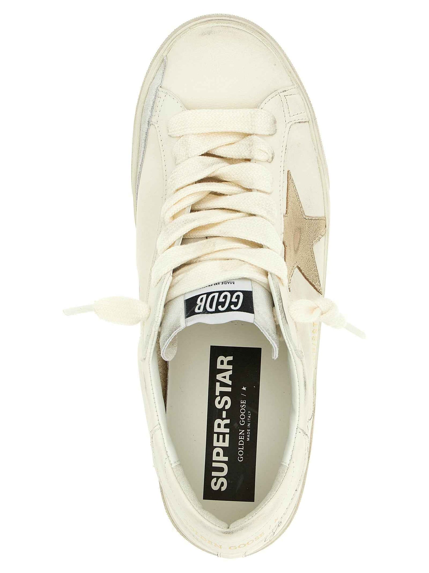 White Cowhide Low Top Sneakers