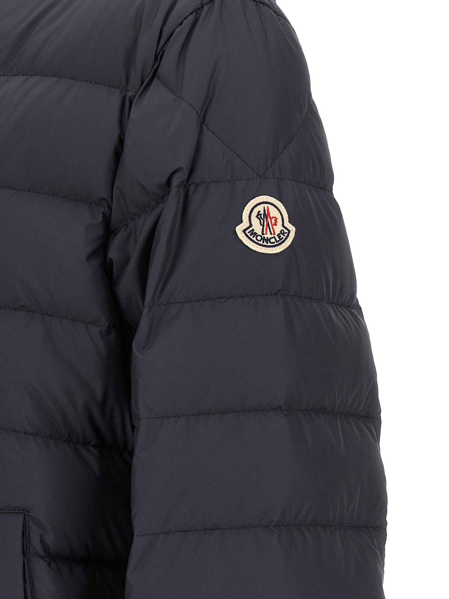 Blue Polyester Full-Length Jacket