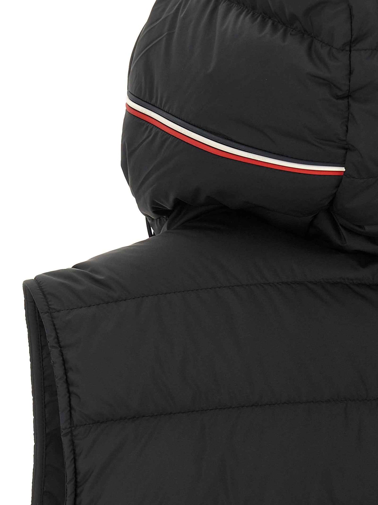 Black Polyester Sleeveless Jacket