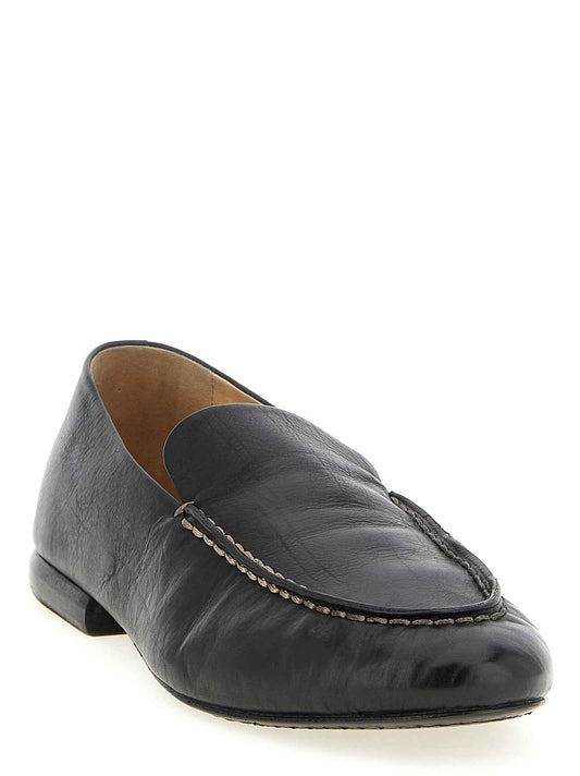 Black Calfskin Slip-On Loafers