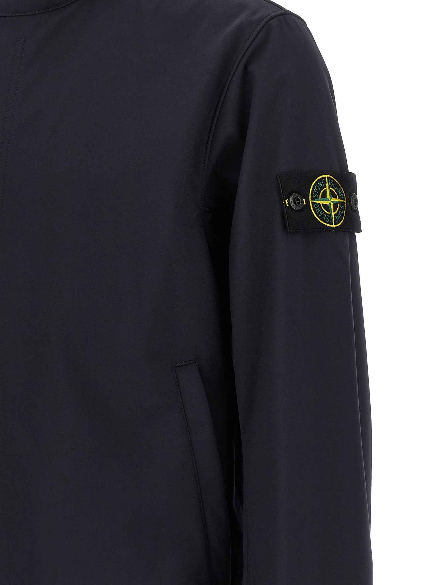 Blue Polyester Shell Jacket