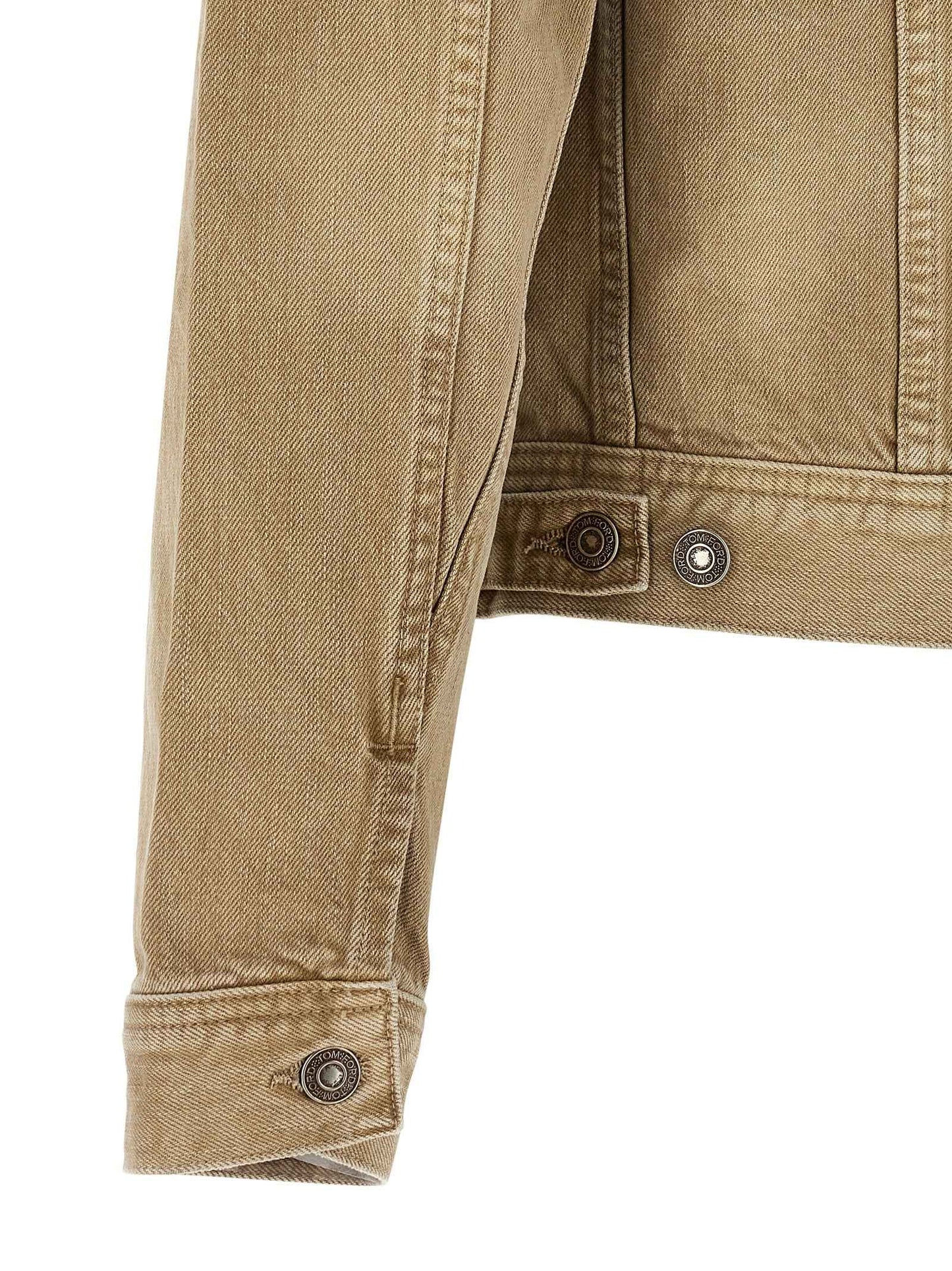 Beige Cotton Denim Jacket