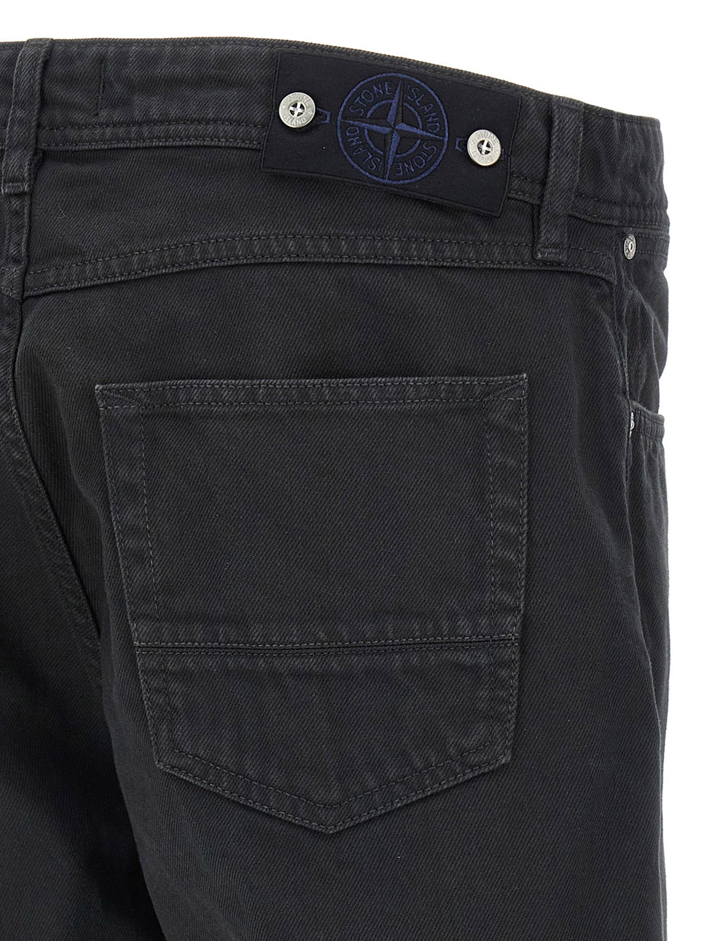 Black Cotton Straight-Leg Jeans