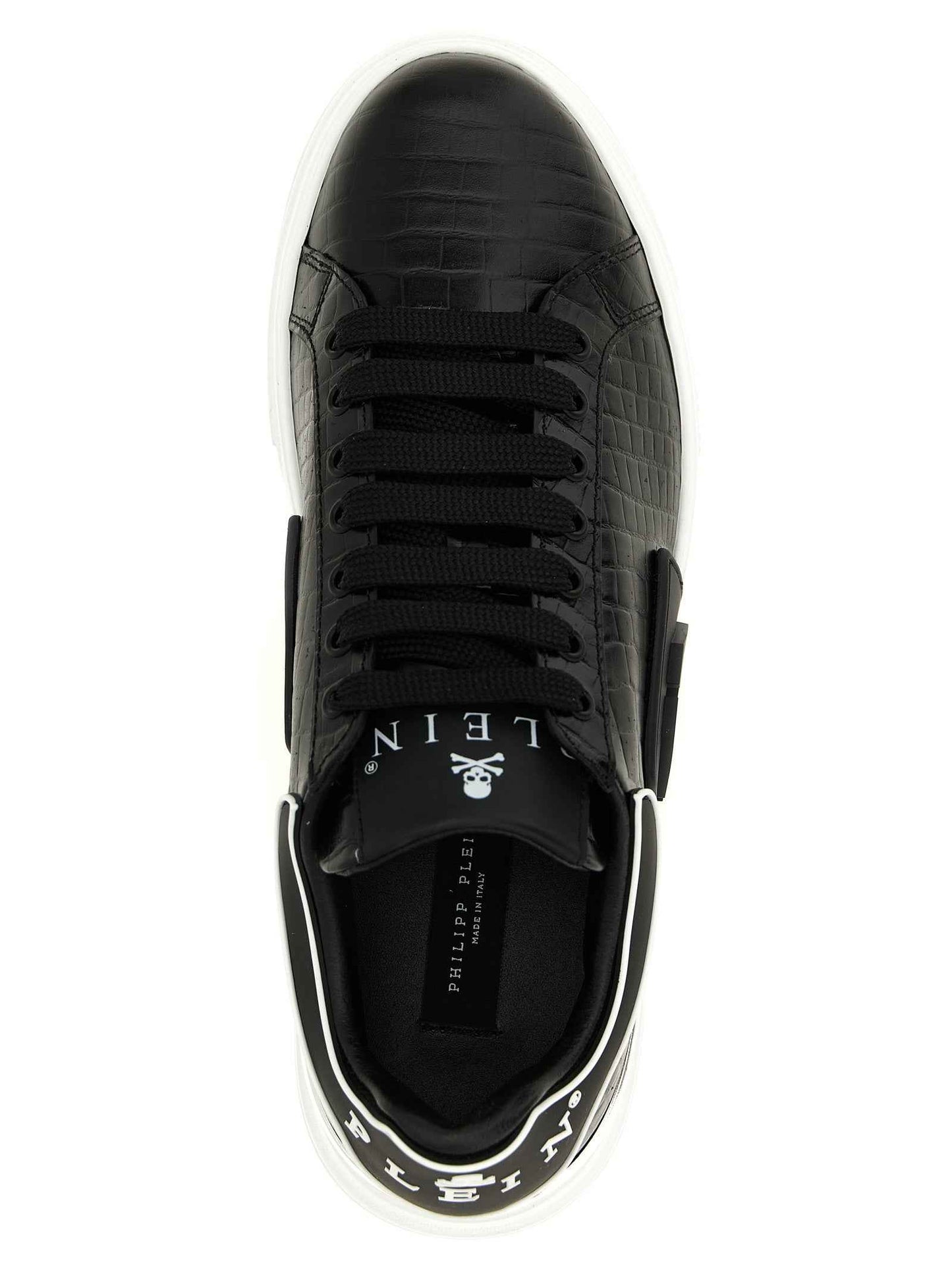 Black Cowhide Low Top Sneakers