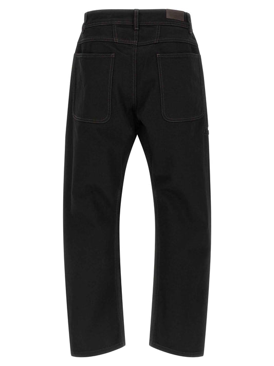 Black Cotton Relaxed Fit Jeans