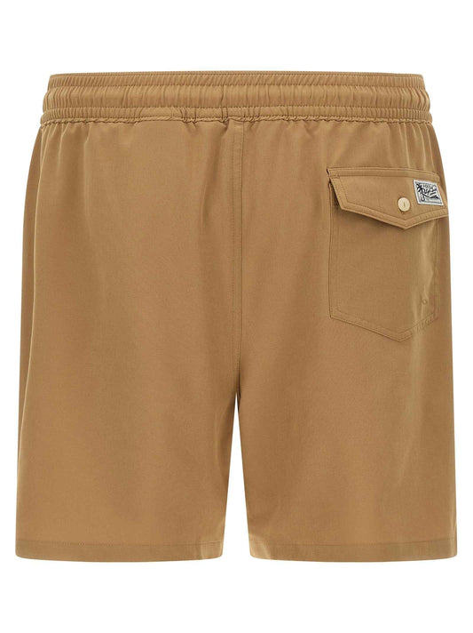 Beige Polyester Shorts