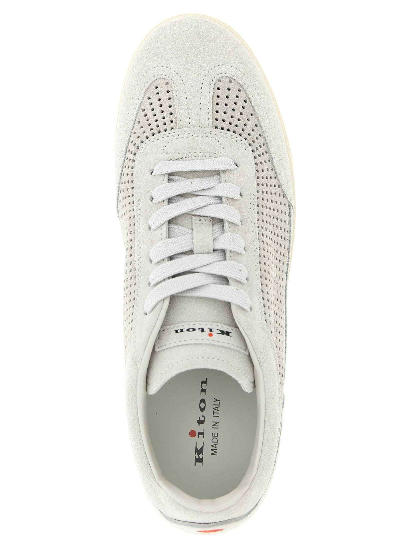 Gray Calfskin Low Top Sneakers