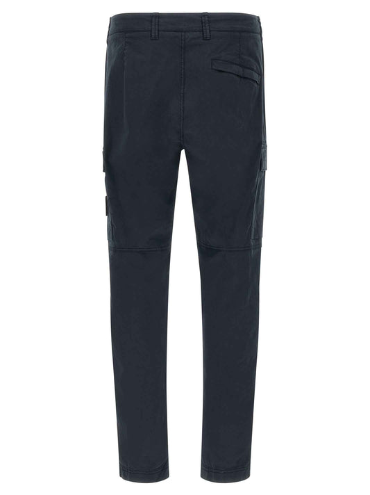 Blue Cotton Cargo Pants