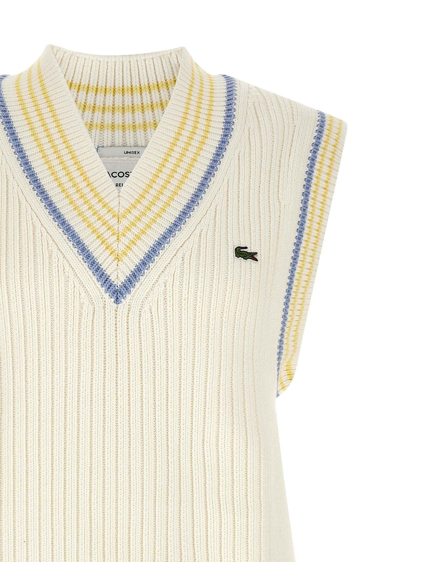 White Cotton Sleeveles Sweater