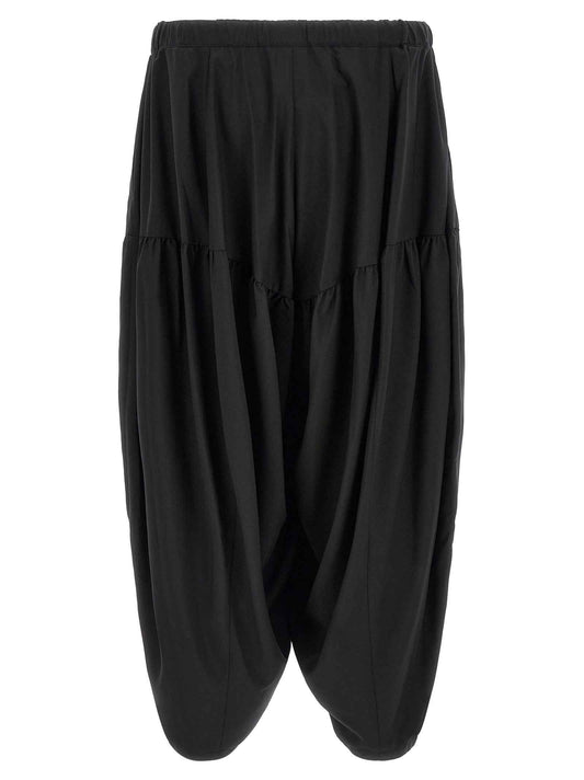 Black Polyester Casual Pants