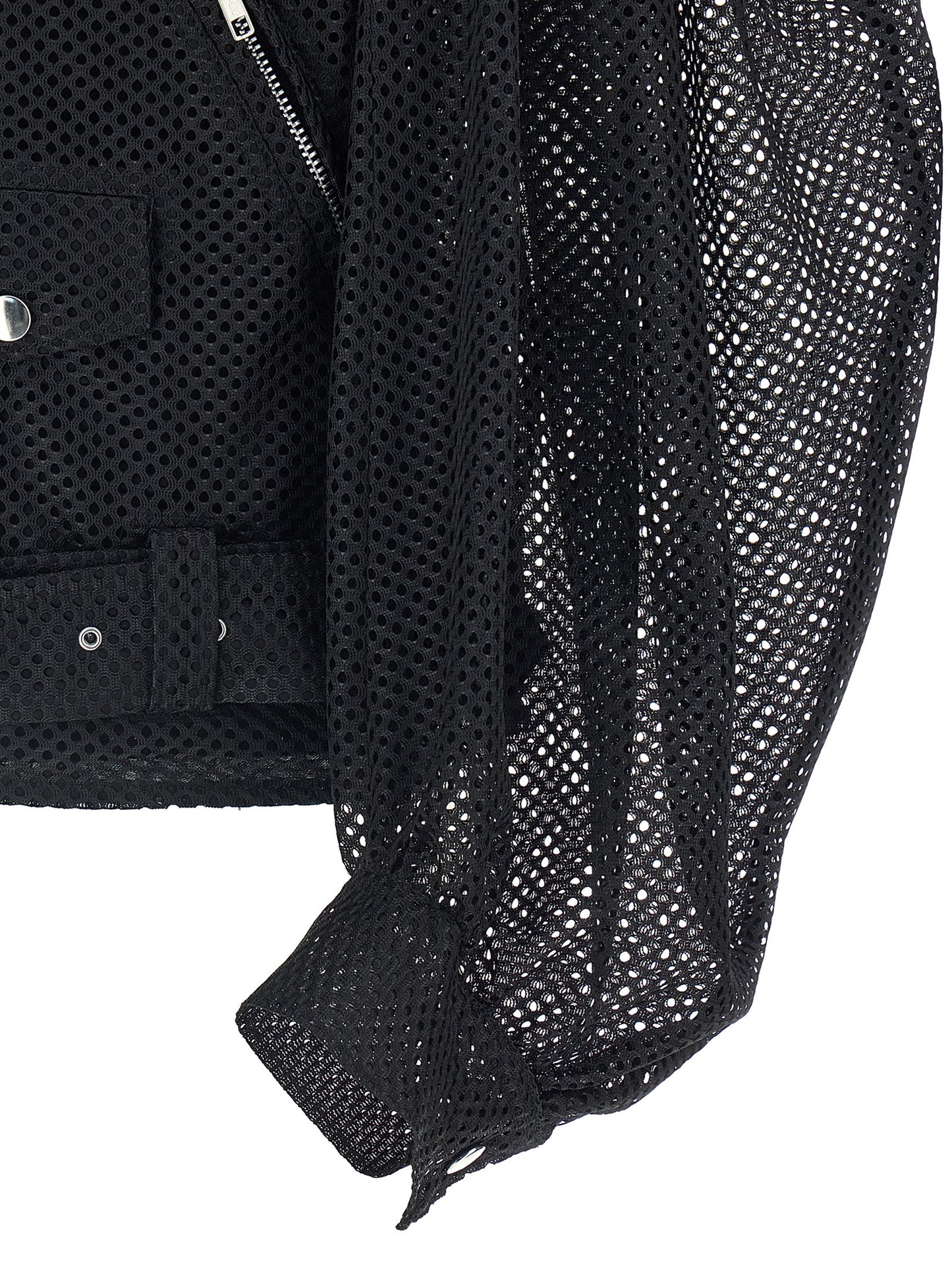 Black Polyester Biker Jacket