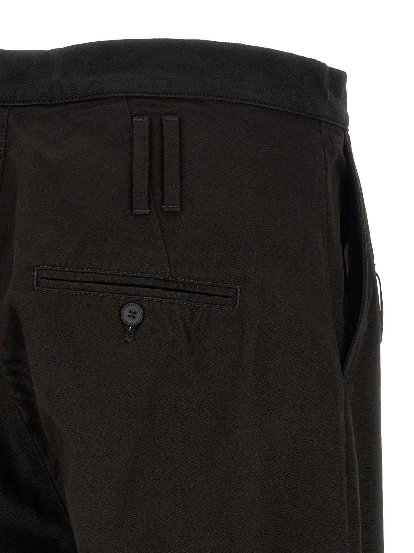 Black Cotton Casual Pants