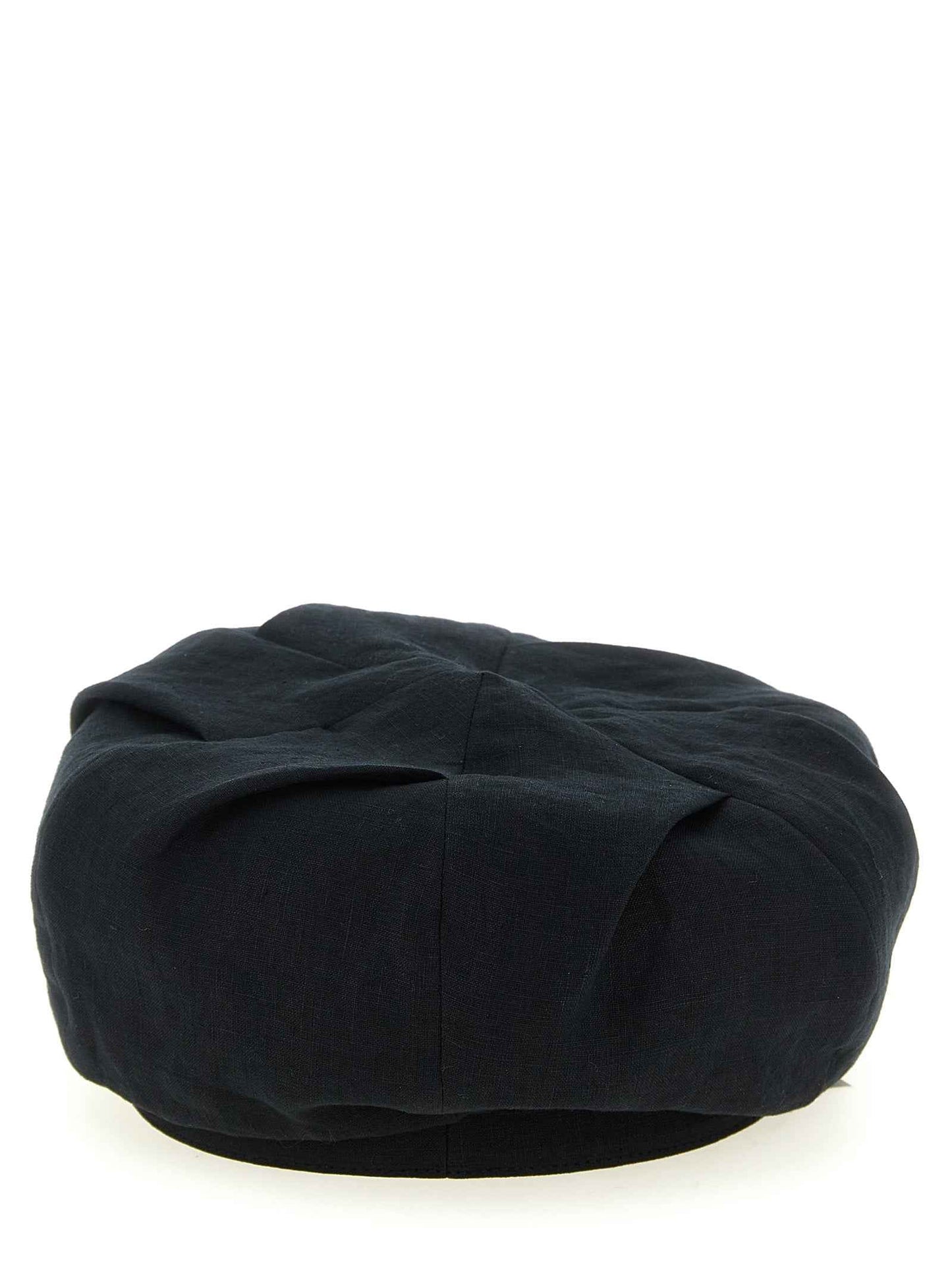 Black Linen Fatcap Hat