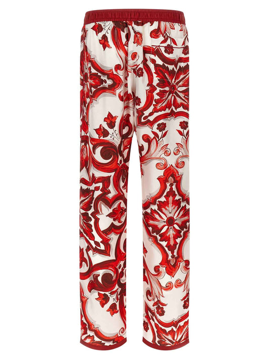 Multicolor Silk Casual Pants