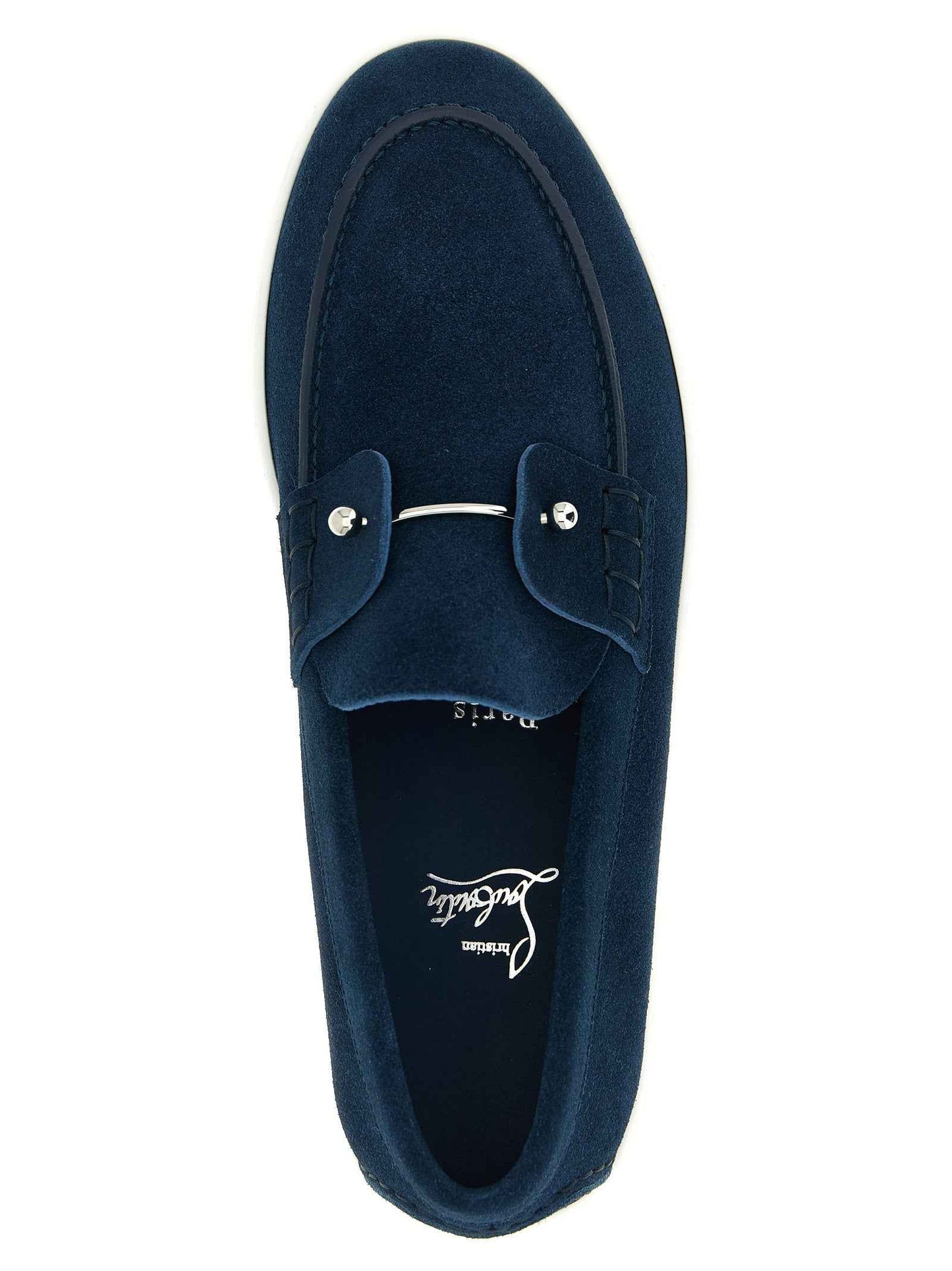 Blue Calfskin Slip-On Loafers