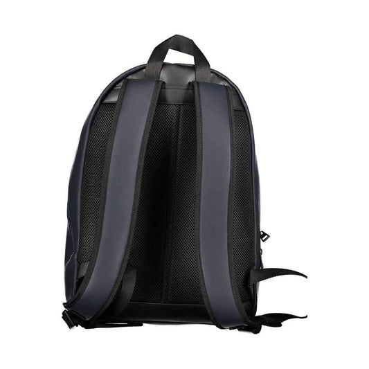 Blue Polyurethane Men's Backpack with Adjustable Straps