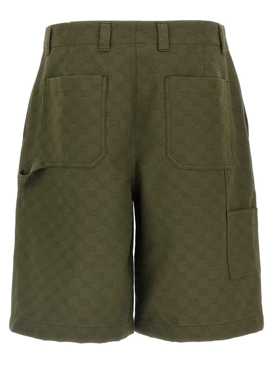 Bicolor Cotton Bermuda Shorts