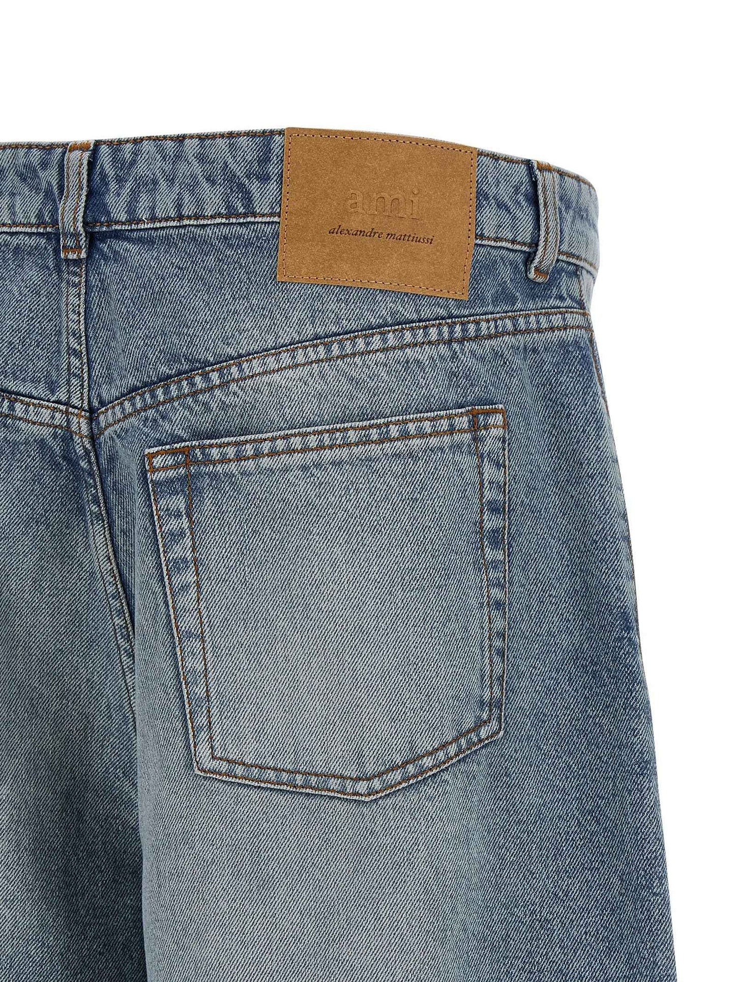 Blue Cotton Bermuda Shorts