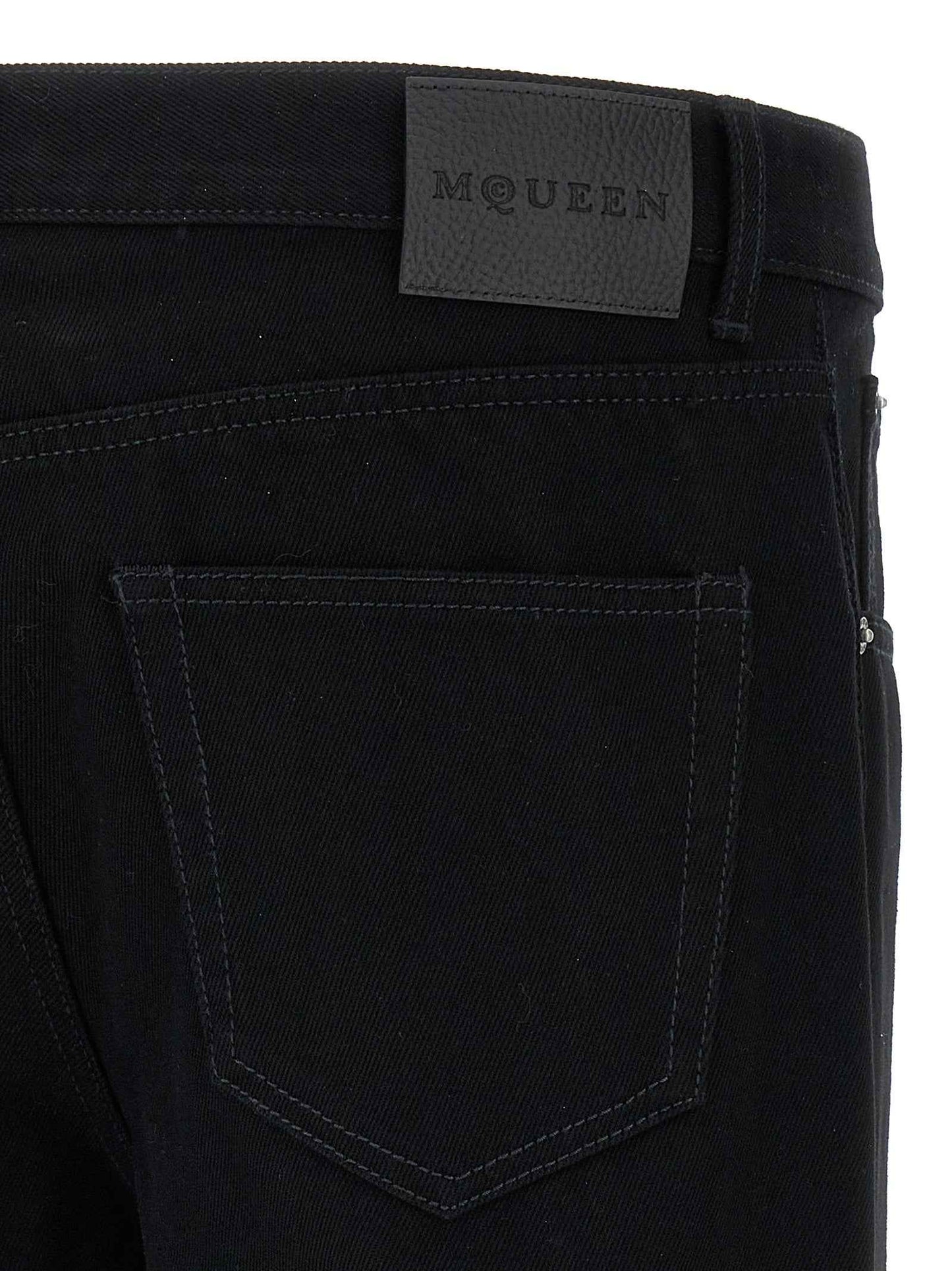 Black Cotton Straight-Leg Jeans