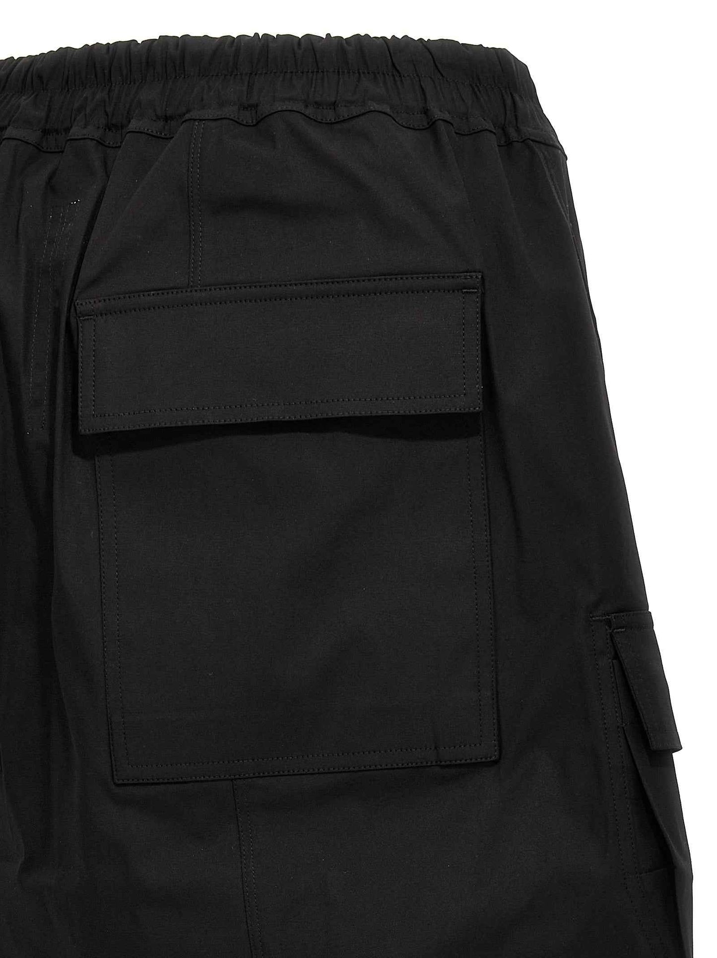 Black Cotton Bermuda Shorts