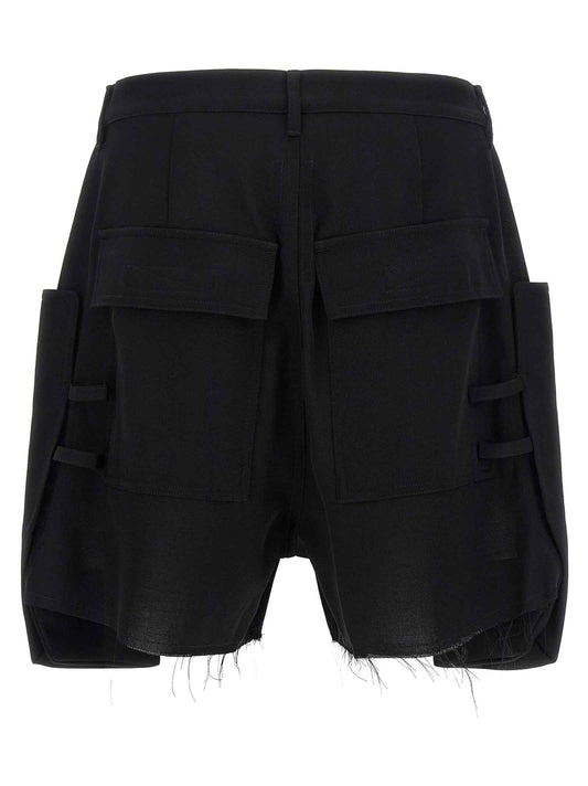 Black Wool Bermuda Shorts