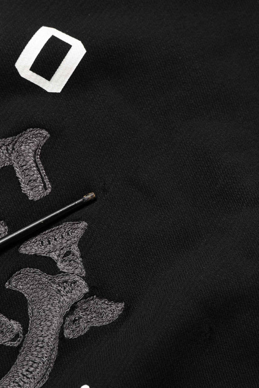 Black Cotton Milano1984 Print Hoodie Sweater