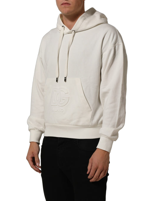 White Logo Hooded PulloverSweatshirt Sweater