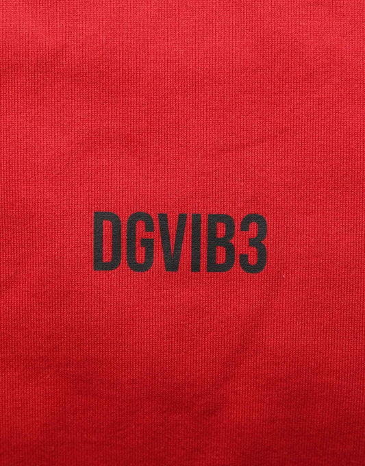 Red Cotton Graphic Print Crew Neck T-shirt