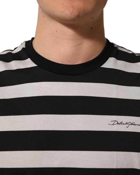 Black White Stripes Cotton Sleeveless T-shirt