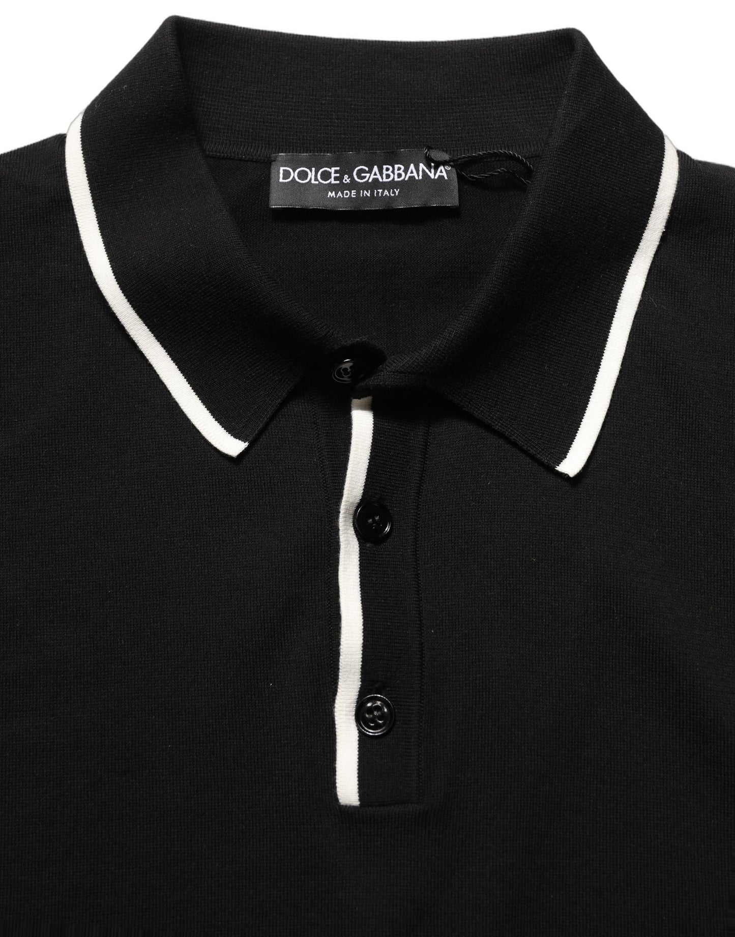 Black Cotton Collared Short Sleeves Polo T-shirt