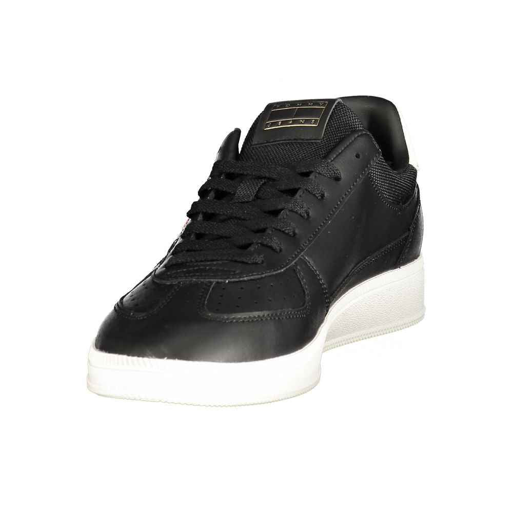 Black Polyurethane Men's Sneaker