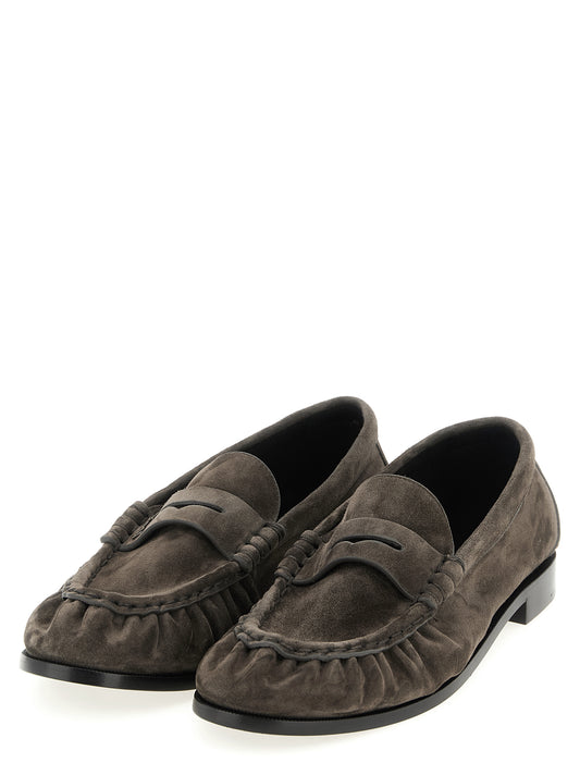Brown Calfskin Slip-On Loafers