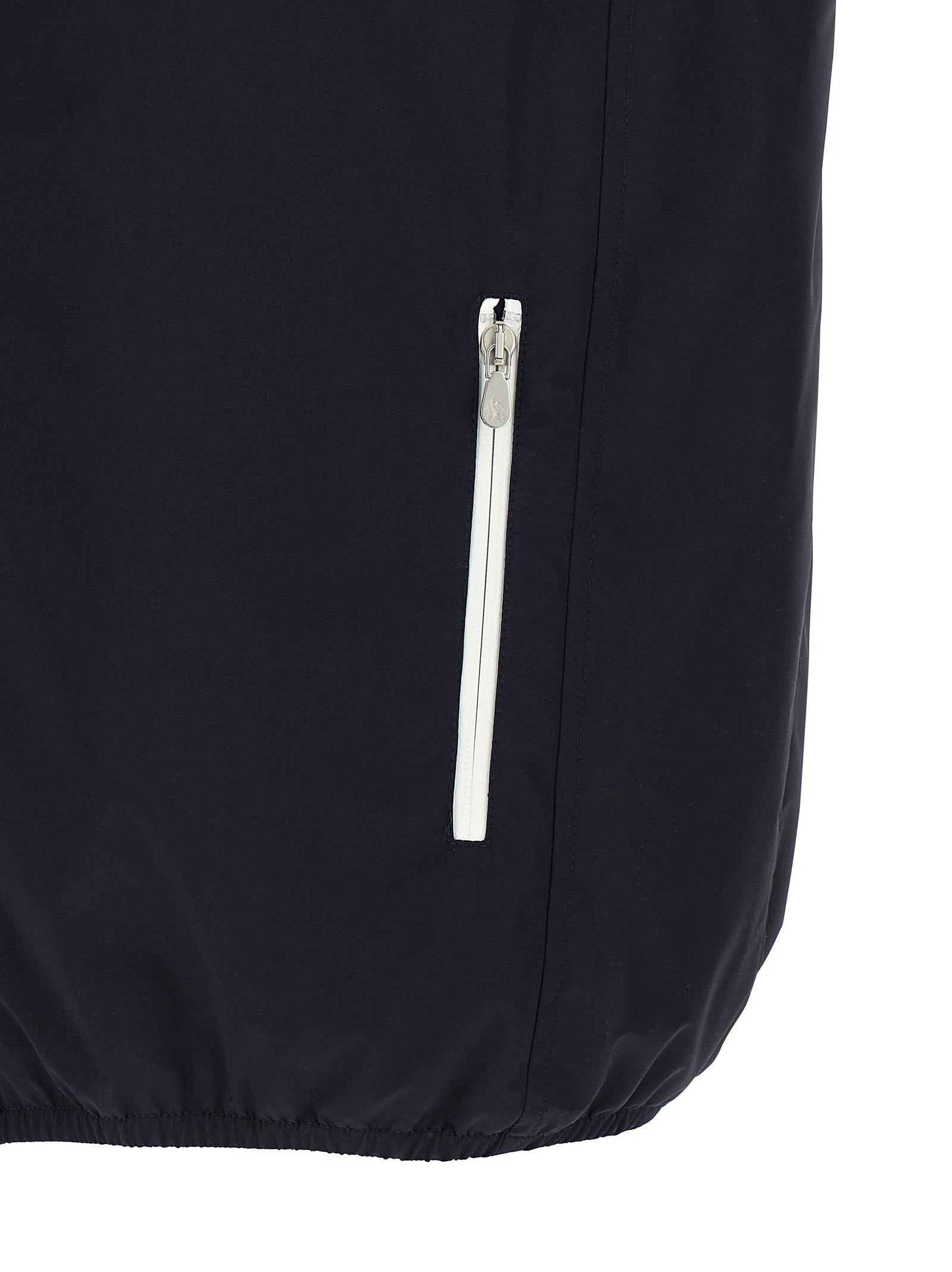 Blue Polyamide Sleeveless Jacket