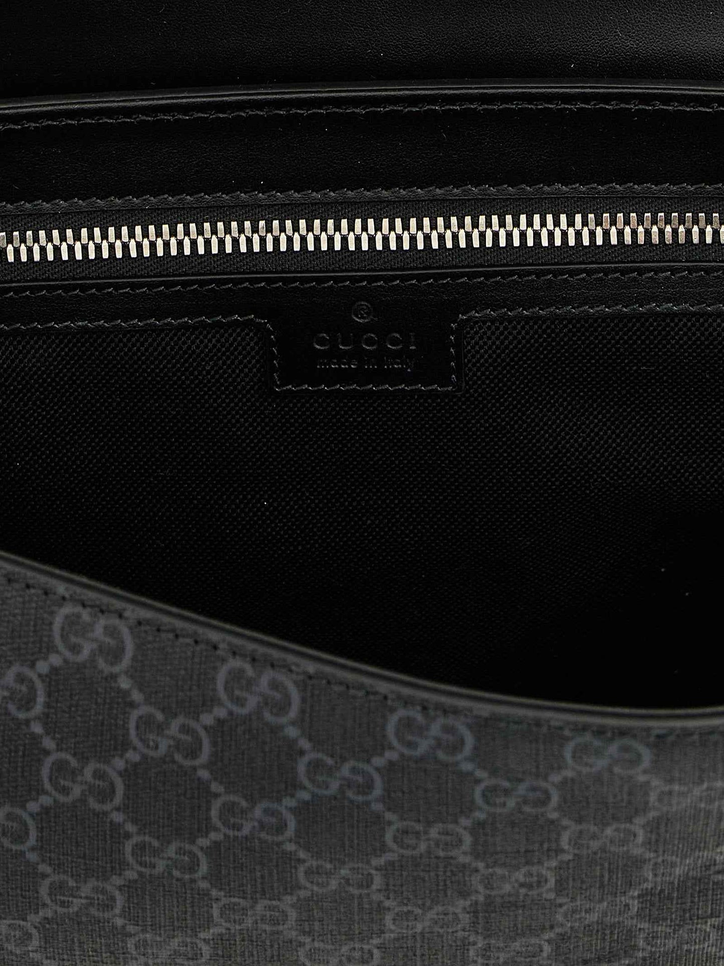 Black Polyethylene Crossbody Bag