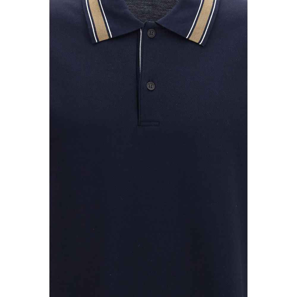 Blue Cotton Polo Shirt