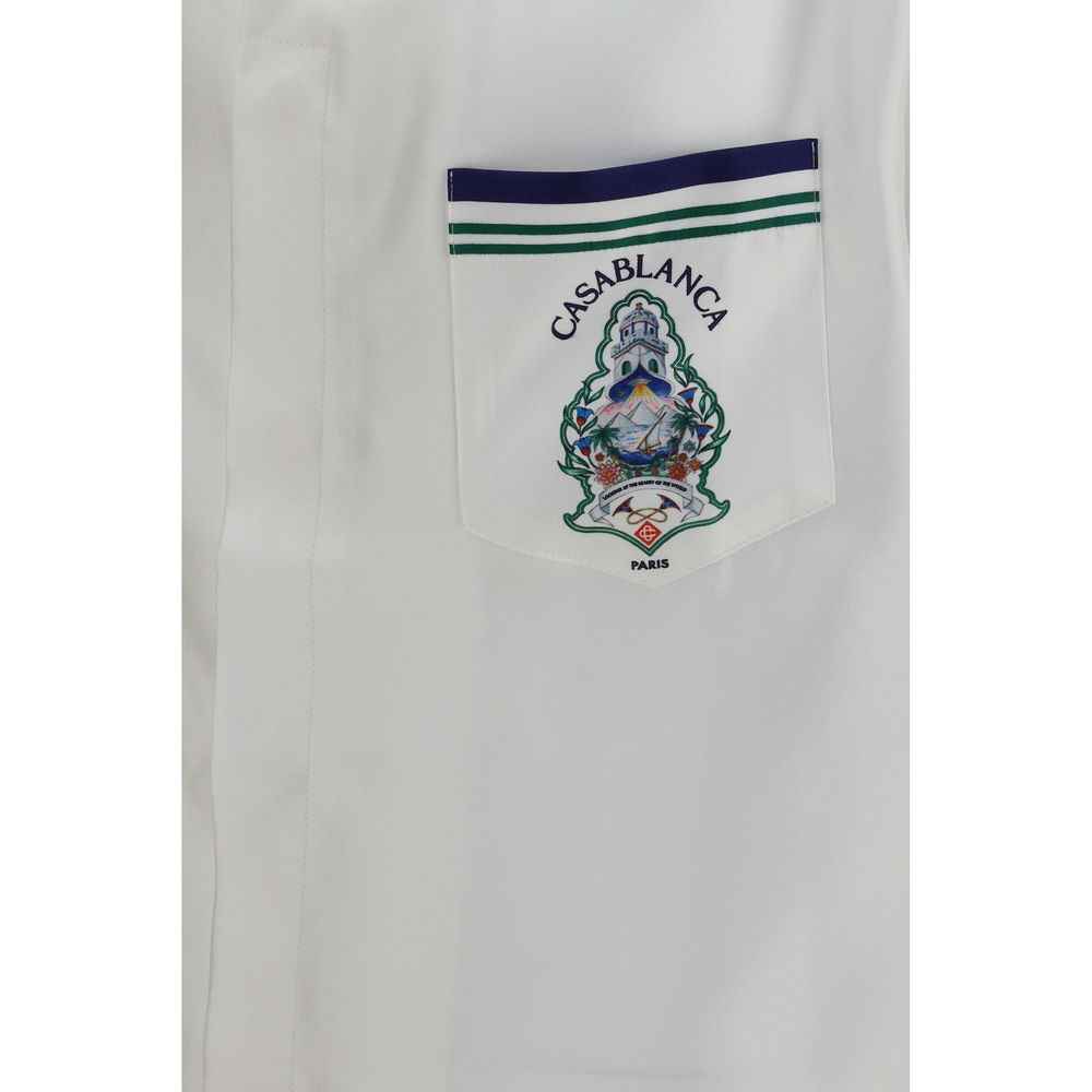 White Silk Shortsleeve Shirt